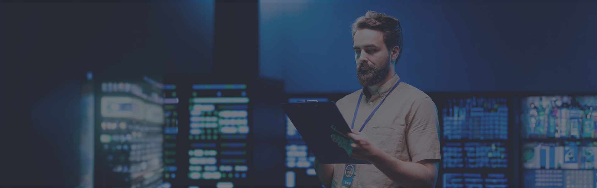 Cyber analyst working on a tablet